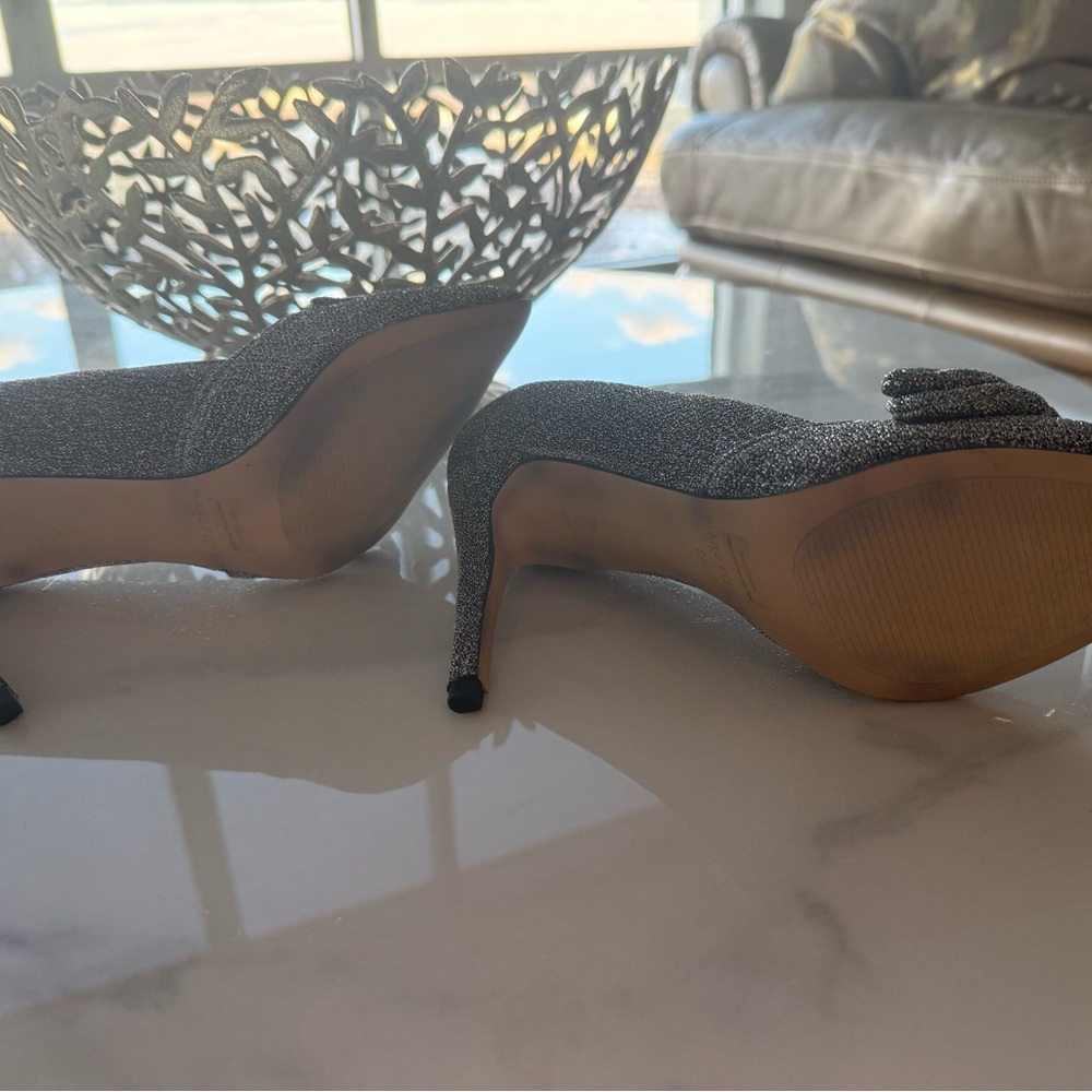 Elegant Silver Glitter Heels - Picture 3 of 6